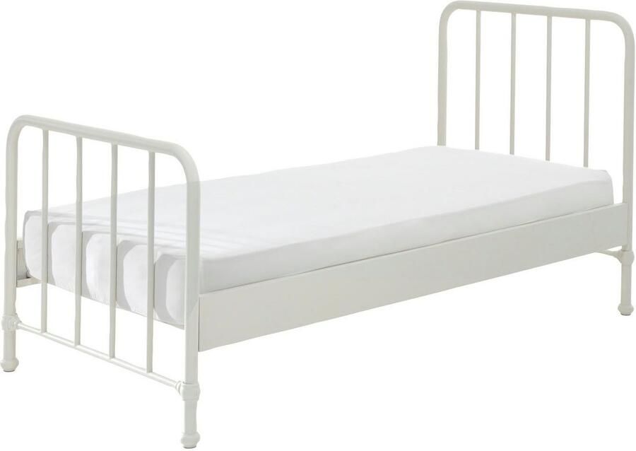 Vipack EMOB Eenpersoonsbed Bronxx metaal 90x200 mat wit Metalen eenpersoonsbedden Wit Metaal Metalen eenpersoonsbedden Eenpersoons Normaal bed Op voorraad - Foto 5