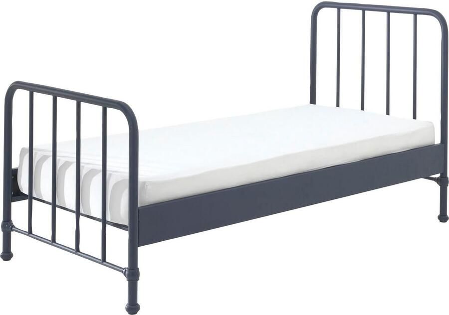 Vipack EMOB Eenpersoonsbed Bronxx metaal 90x200 mat blauw denim Metalen eenpersoonsbedden Blauw Metaal Metalen eenpersoonsbedden Eenpersoons Normaal bed Op voorraad - Foto 4