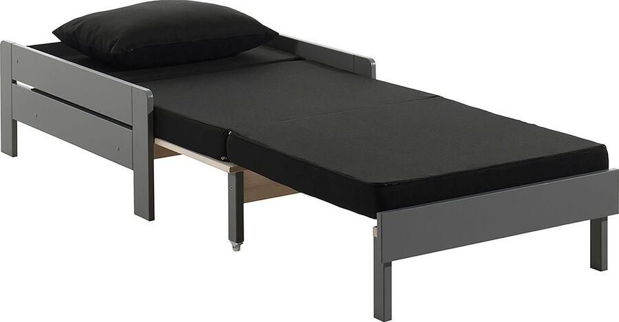 Vipack Kinderbed Pino fauteuil met uitschuiffunctie en kussen universeel inzetbaar en uittrekbaar tot logeerbed - Foto 3