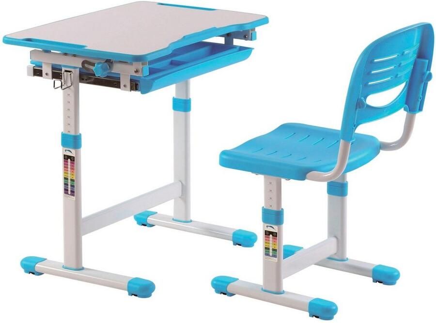 Vipack Kinderbureau Comfortline met hoogteverstelling incl. tas- en bekerhouder incl. stoel en verstelbaar schrijfoppervlak praktische functies (set) - Foto 5