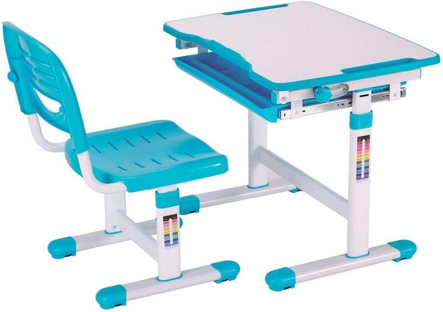 Vipack Kinderbureau Comfortline met hoogteverstelling incl. tas- en bekerhouder incl. stoel en verstelbaar schrijfoppervlak praktische functies (set) - Foto 6