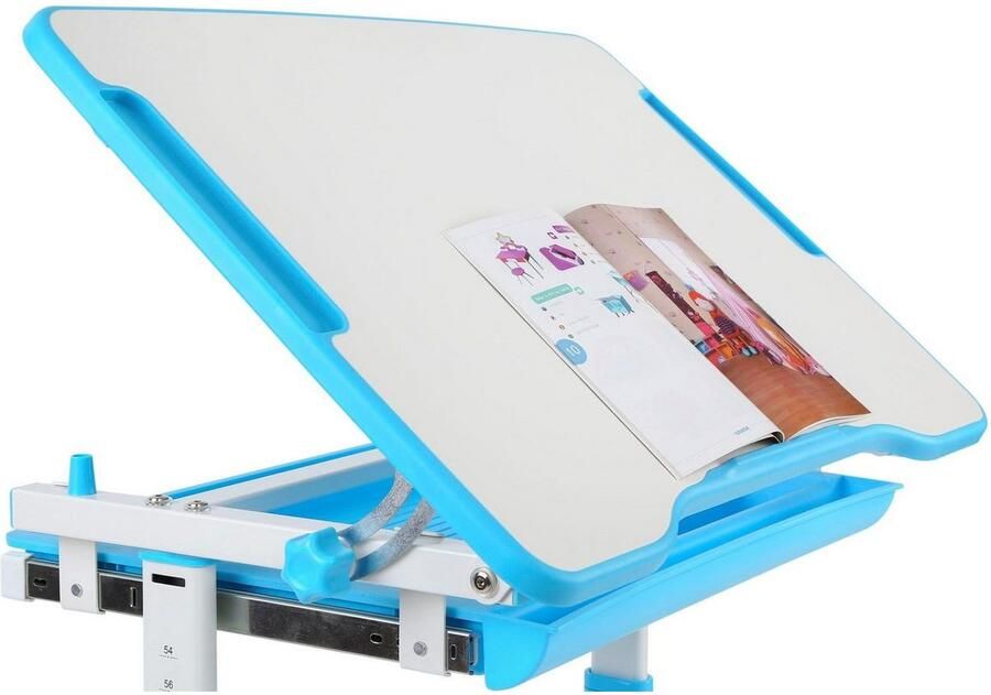 Vipack Kinderbureau Comfortline met hoogteverstelling incl. tas- en bekerhouder incl. stoel en verstelbaar schrijfoppervlak praktische functies (set) - Foto 7