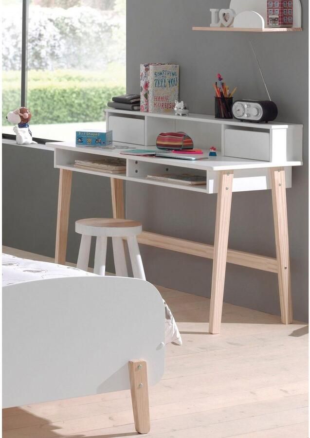 Vipack kinderbureau Kiddy met opzet wit 120x55x90 cm Leen Bakker