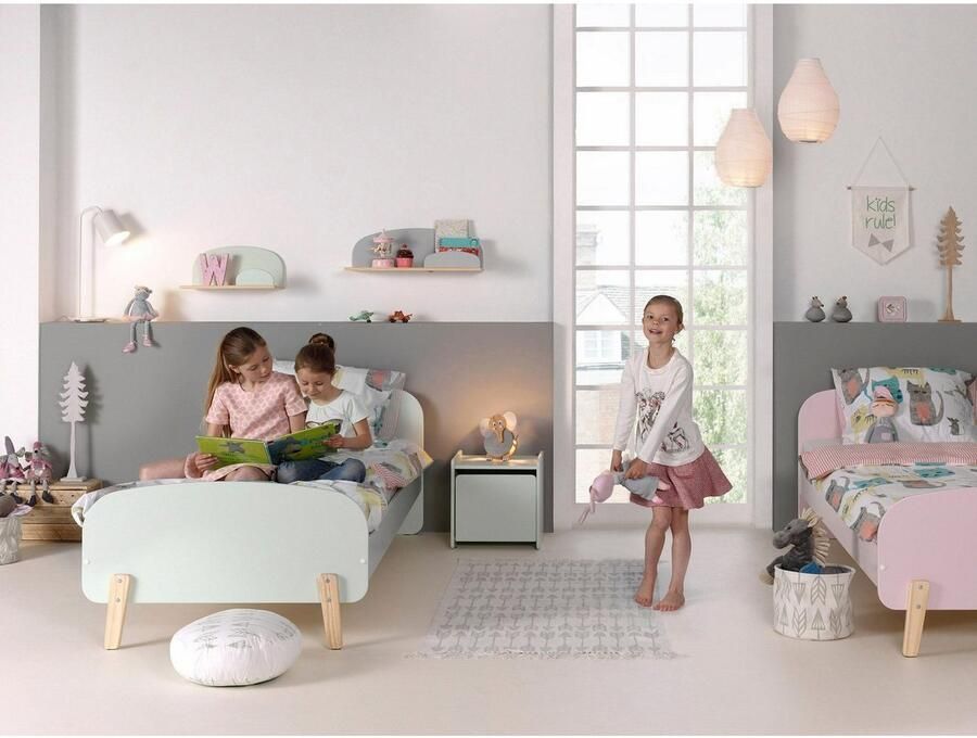 Vipack Nachtkastje Kiddy met 1 draaideur daarachter een groot vak stabiel gebouwd hij kan rechts of links geplaatst worden - Foto 4