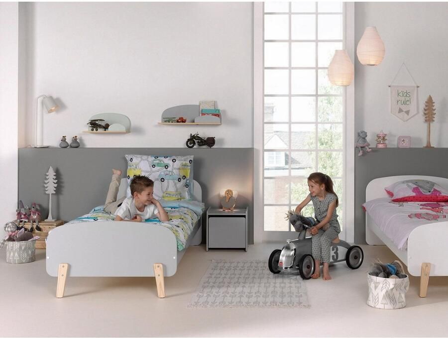 Vipack Nachtkastje Kiddy met 1 draaideur daarachter een groot vak stabiel gebouwd hij kan rechts of links geplaatst worden - Foto 4