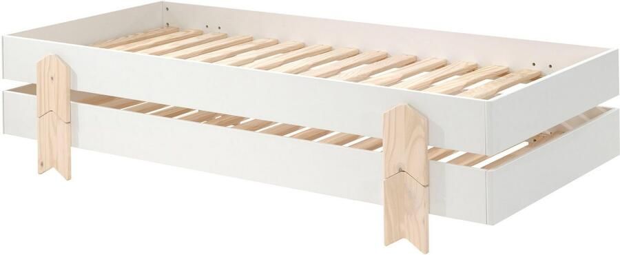 Vipack Kinderledikant Modulo Tienerbed 1-persoons stapelbed met poten in pijl-look - Foto 6