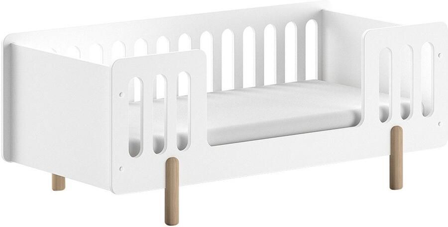 Vipack Kinderledikant Smile juniorbed 70 140 cm incl. lattenbodem MDF wit gelakt