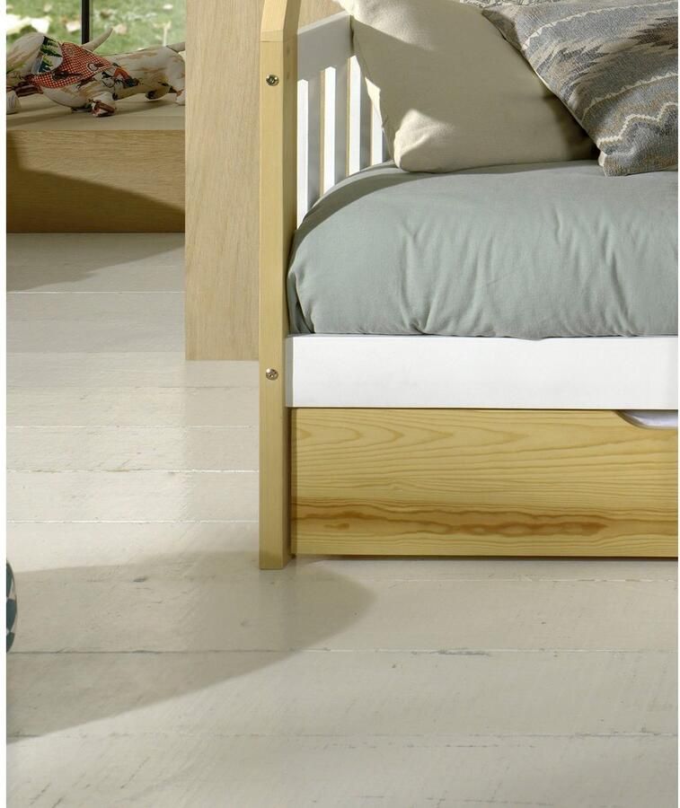 Vipack Kinderledikant Tipi met dwarsbalk in tent-uitstraling massief dennenhout - Foto 2