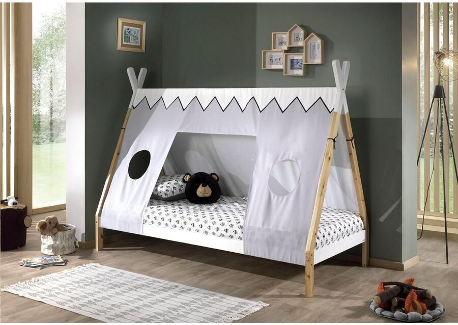 Vipack Kinderledikant Tipi met lattenrol en tentdak naar keuze met lade - Foto 5