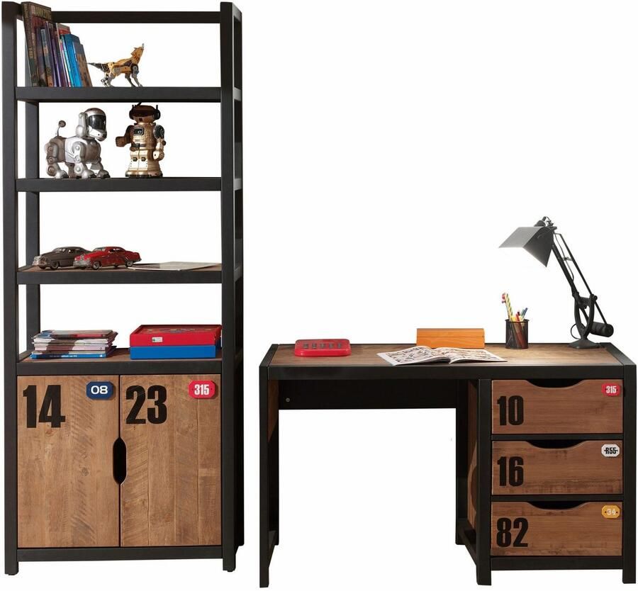 Vipack Kinderrek Alex Staand rek van gedeeltelijk massief grenen en mdf - Foto 2