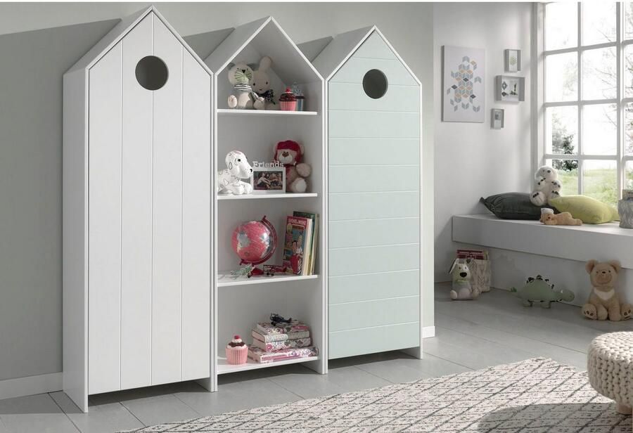 Vipack EMOB Boekenkast Casami huis wit Kinderkasten Wit MDF Kinderkasten Op voorraad - Foto 3