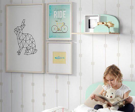 Vipack Kinderrek Kiddy plank massief dennenhout om op te hangen Wandplank MDF componenten gelakt keuze 45 cm of 65 cm breed - Foto 3