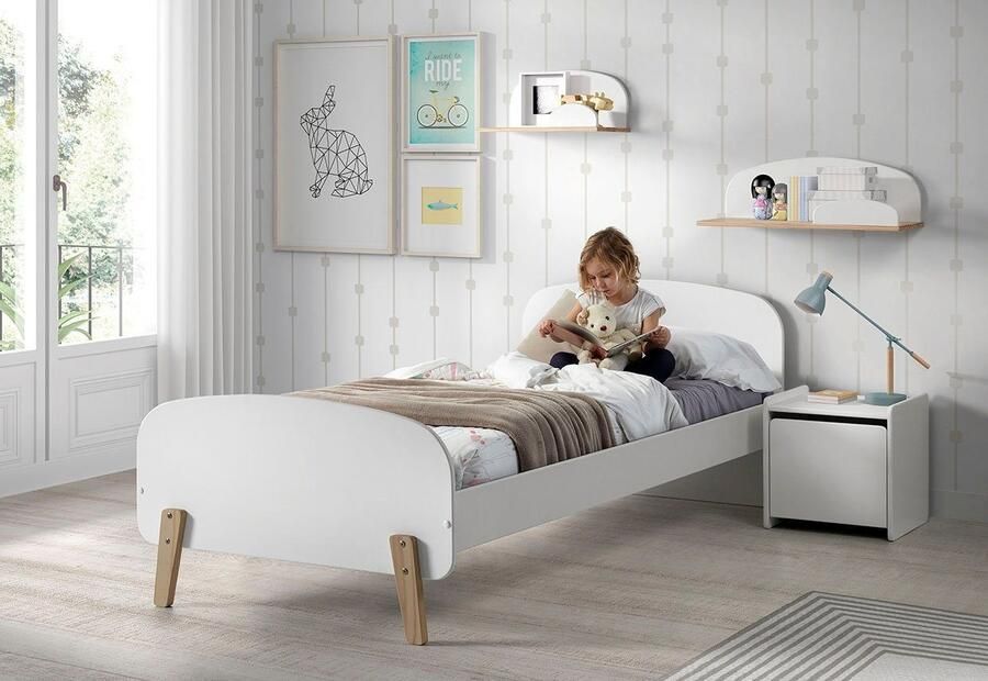 Vipack Kinderrek Kiddy plank massief dennenhout om op te hangen Wandplank MDF componenten gelakt keuze 45 cm of 65 cm breed - Foto 2