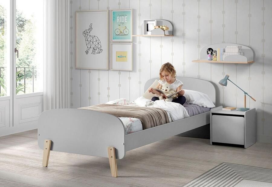 Vipack Kinderrek Kiddy plank massief dennenhout om op te hangen Wandplank MDF componenten gelakt keuze 45 cm of 65 cm breed - Foto 2