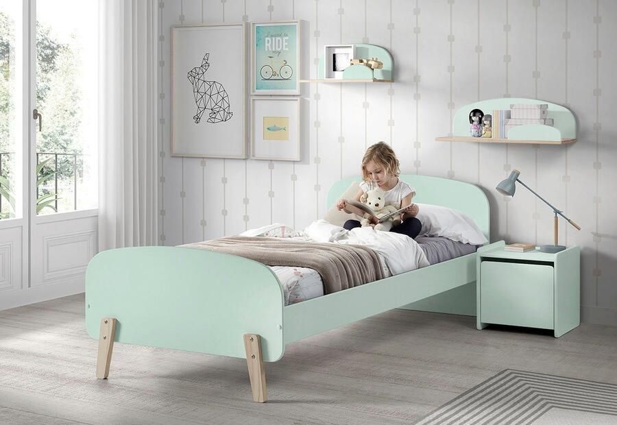 Vipack Kinderrek Kiddy plank massief dennenhout om op te hangen Wandplank MDF componenten gelakt keuze 45 cm of 65 cm breed - Foto 2