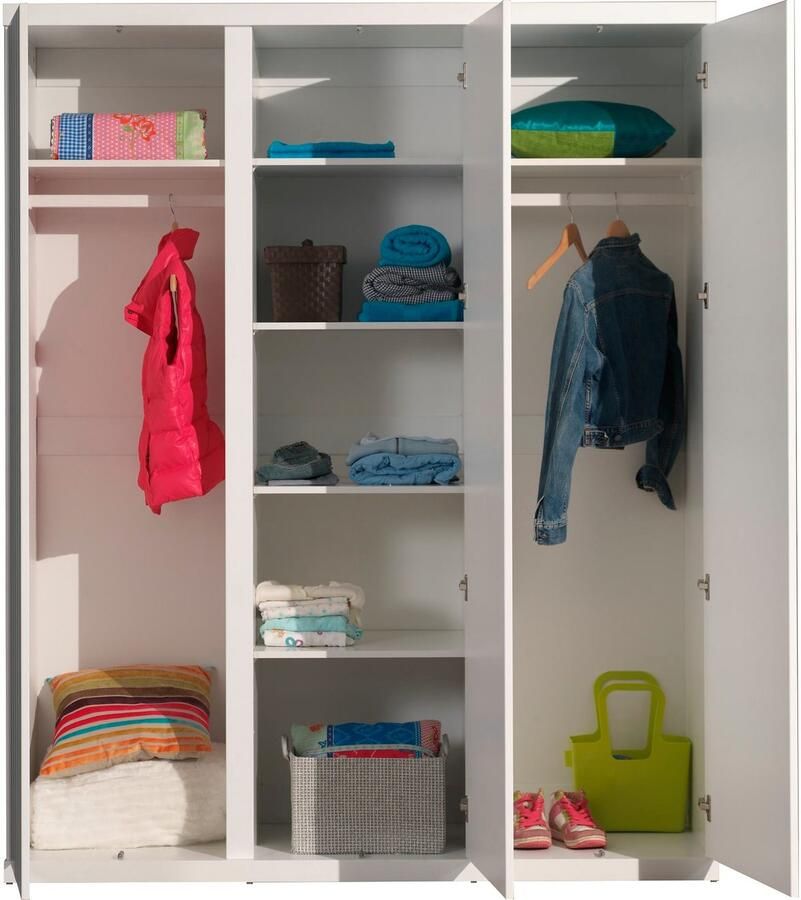 Vipack Kledingkast met 3 deuren biedt veel bergruimte uitvoering wit gelakt - Foto 3