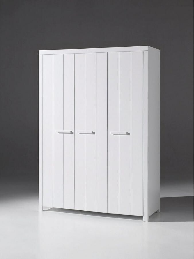 Vipack Kledingkast Erik 3-deurs kledingkast met veel opbergruimte MDF wit gelakt - Foto 6