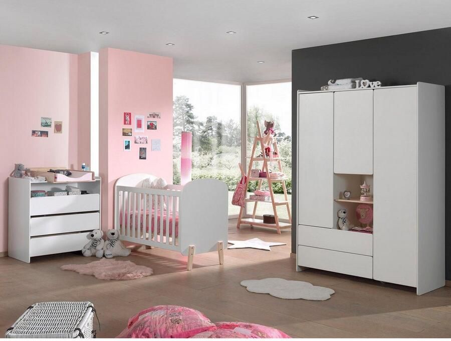 Vipack Baby Nora Landon Kiddy Kleerkast Kledingkast 3 Deurs Kast Wit Scandinavisch 137.8 x 54.3 x 190cm - Foto 5