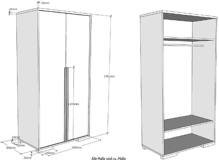 Vipack Kledingkast Londen met melamine-oppervlak en soft-closetechniek - Foto 4