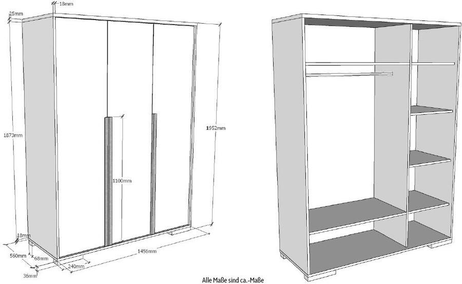 Vipack Kledingkast Londen met melamine-oppervlak en soft-closetechniek - Foto 3