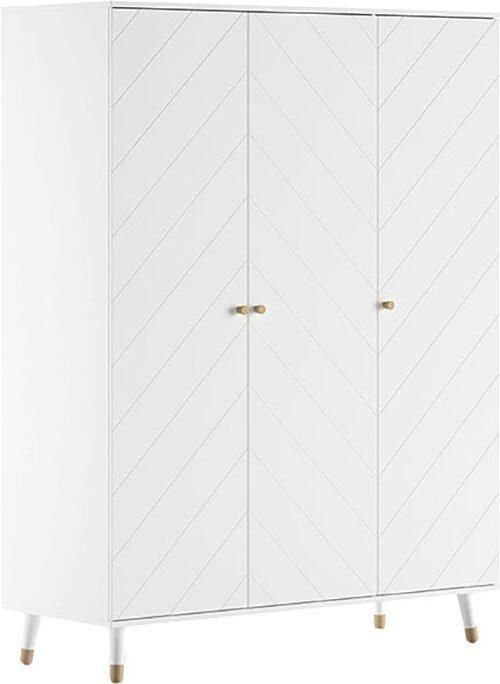 Vipack Kledingkast met 3 draaideuren biedt veel opbergruimte groefprofiel-uiterlijk uitvoering wit - Foto 4