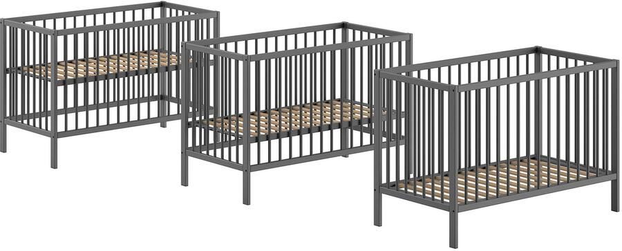 Vipack Ledikantje Dino 60 120 cm met 3-voudig verstelbare lattenbodem stevige constructie - Foto 3