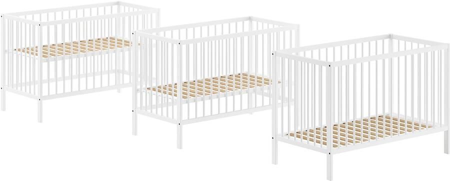 Vipack Ledikantje Dino 60 120 cm met 3-voudig verstelbare lattenbodem stevige constructie - Foto 3