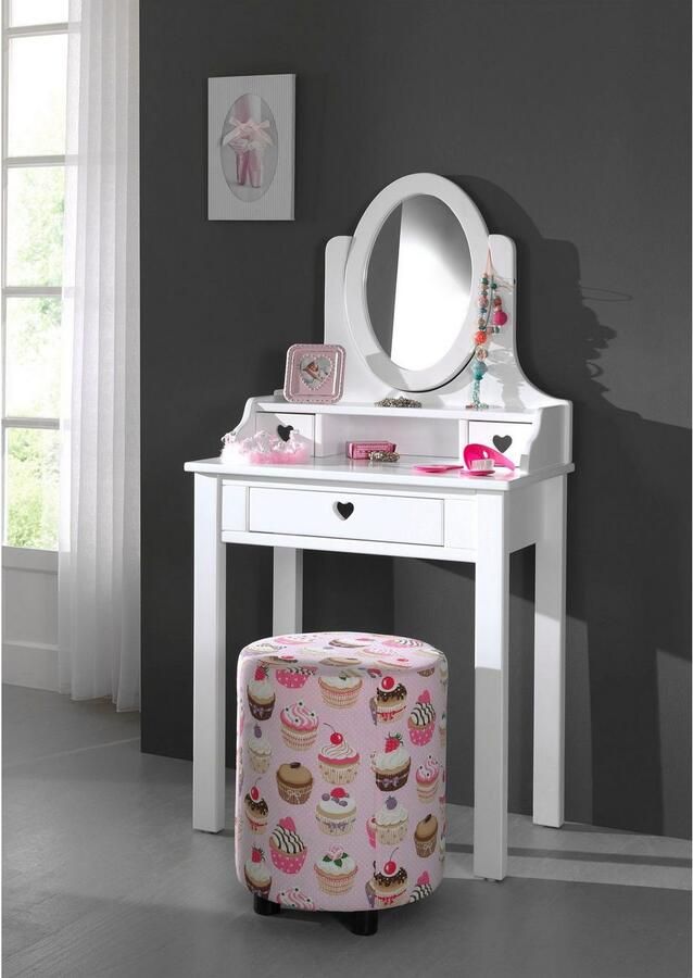 Vipack Make-uptafel Amori in nostalgische look incl. verstelbare spiegel