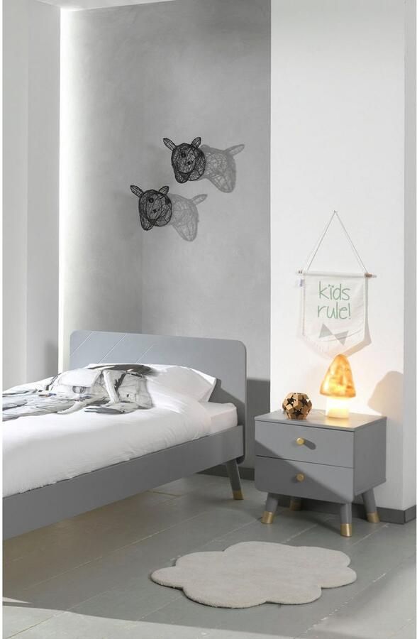 Vipack -Nachtkastje-Billy-met-2-lades-hout-tijdloos-grijs - Foto 5