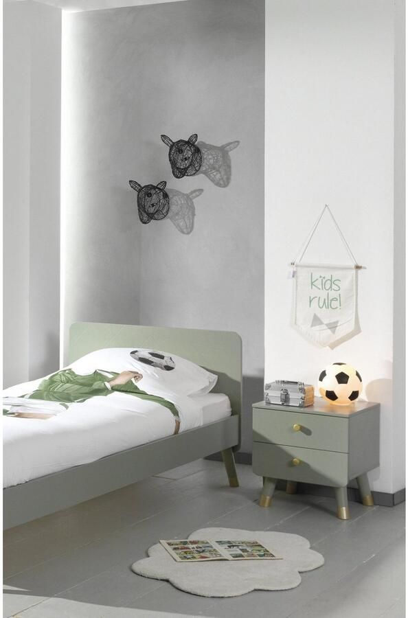 Vipack -Nachtkastje-Billy-met-2-lades-hout-olijfgroen - Foto 4