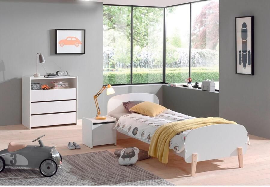 Vipack Nachtkastje Kiddy met 1 draaideur daarachter een groot vak stabiel gebouwd hij kan rechts of links geplaatst worden - Foto 5