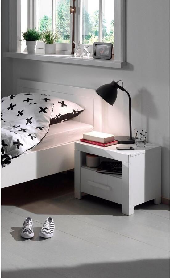 Vipack Nachtkastje met open vak en 1 lade versie Wit gelakt - Foto 5