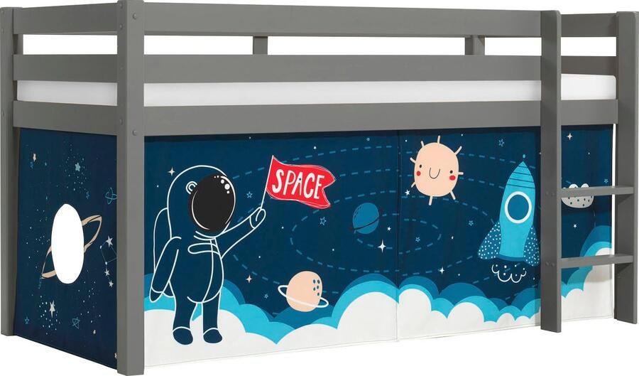 Vipack Speelbed Pino massief dennenhout met lattenbodem en textielset gemaakt in Europa - Foto 4