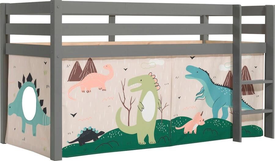 Vipack Speelbed Pino massief dennenhout met lattenbodem en textielset gemaakt in Europa - Foto 3