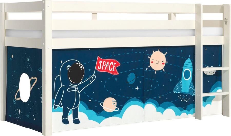 Vipack Speelbed Pino massief dennenhout met lattenbodem en textielset gemaakt in Europa - Foto 5