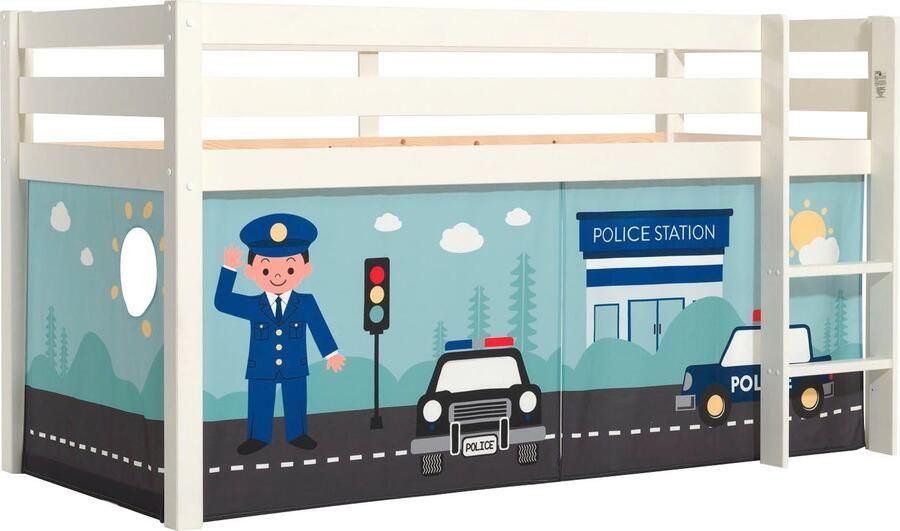 Vipack Speelbed Pino massief dennenhout met lattenbodem en textielset gemaakt in Europa - Foto 3