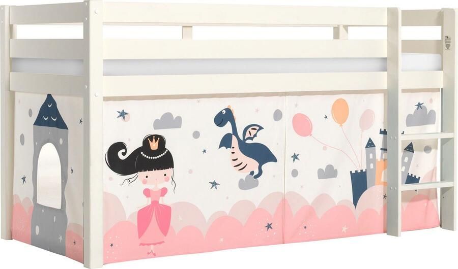 Vipack Speelbed Pino massief dennenhout met lattenbodem en textielset gemaakt in Europa - Foto 4