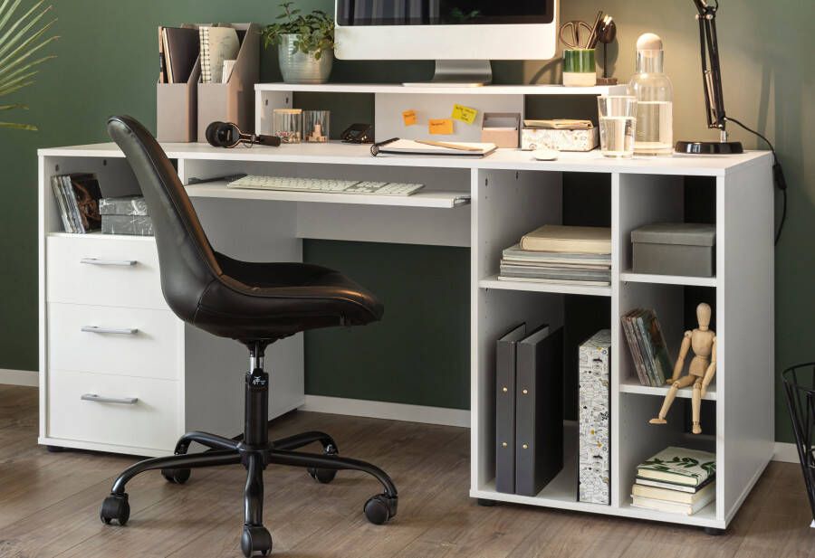 VOGL Möbelfabrik Bureau Timra Toetsenbordlade opzetstuk & torenvak breedte 160 cm Made in Germany - Foto 12