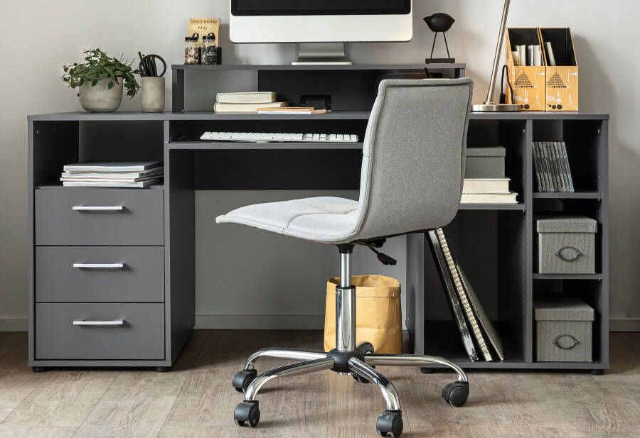 VOGL Möbelfabrik Bureau Timra Toetsenbordlade opzetstuk & torenvak breedte 160 cm Made in Germany