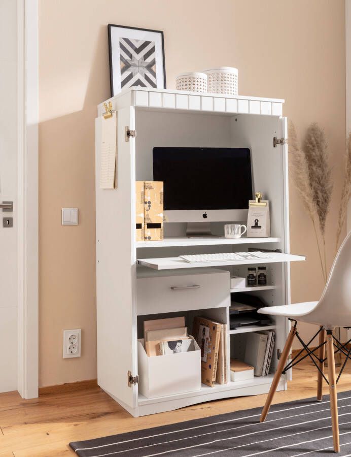 VOGL Möbelfabrik Secretaire Niklas PC-kast thuiskantoor afmetingen 80 x 50 x 138 cm Made in Germany - Foto 12