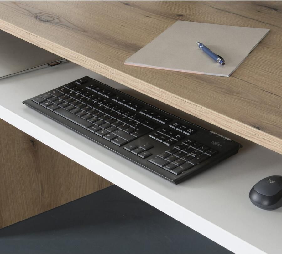 VOGL Möbelfabrik Bureau Barrie met 2-kleurige toetsenbordlade in 2 breedtes 2 5 cm tafelbladdikte made in germany - Foto 3