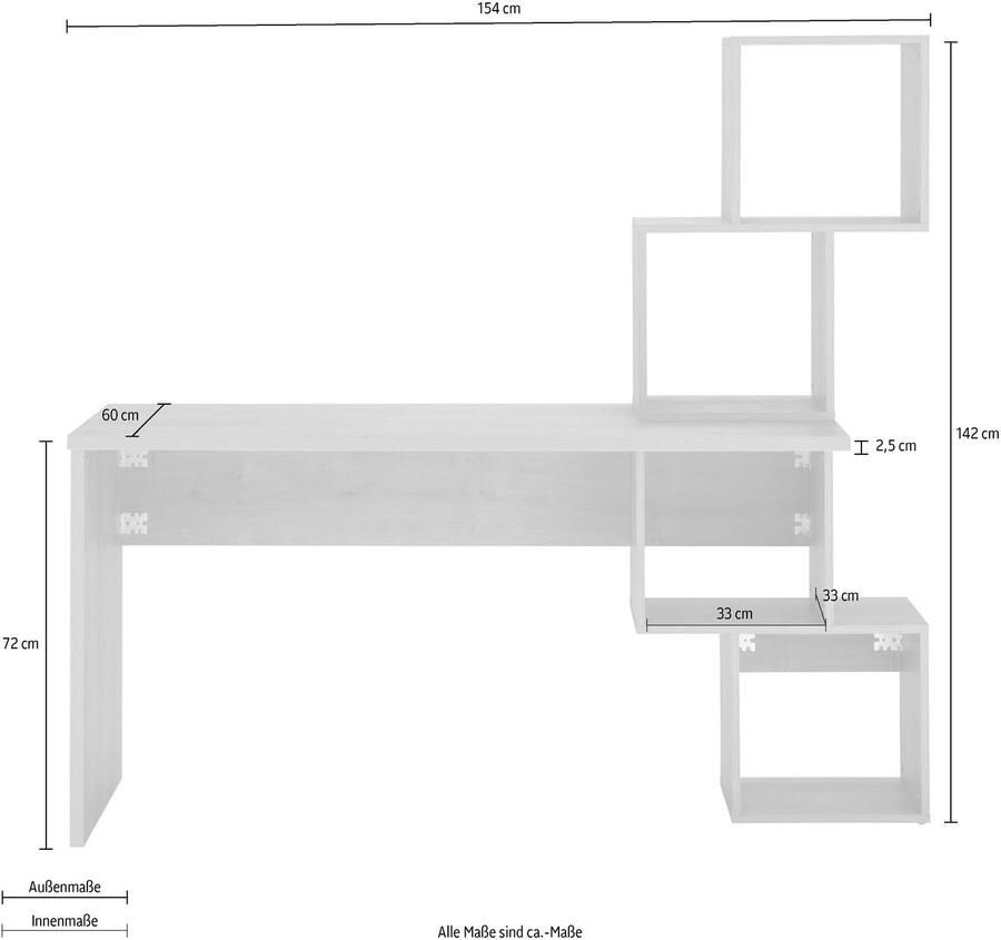 VOGL Möbelfabrik Bureau Reggi met 4 open vakken - Foto 2