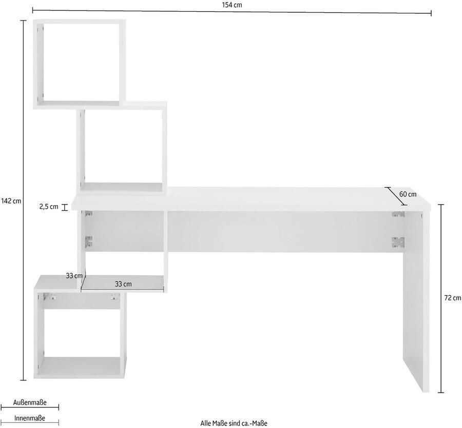 VOGL Möbelfabrik Bureau Reggi met 4 open vakken - Foto 3