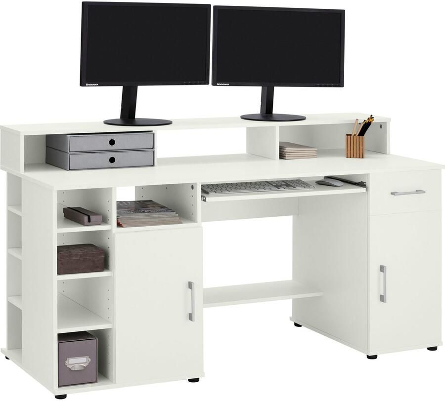 VOGL Möbelfabrik Bureau Timra met monitoropzetstuk toetsenbordlade & towercompartiment