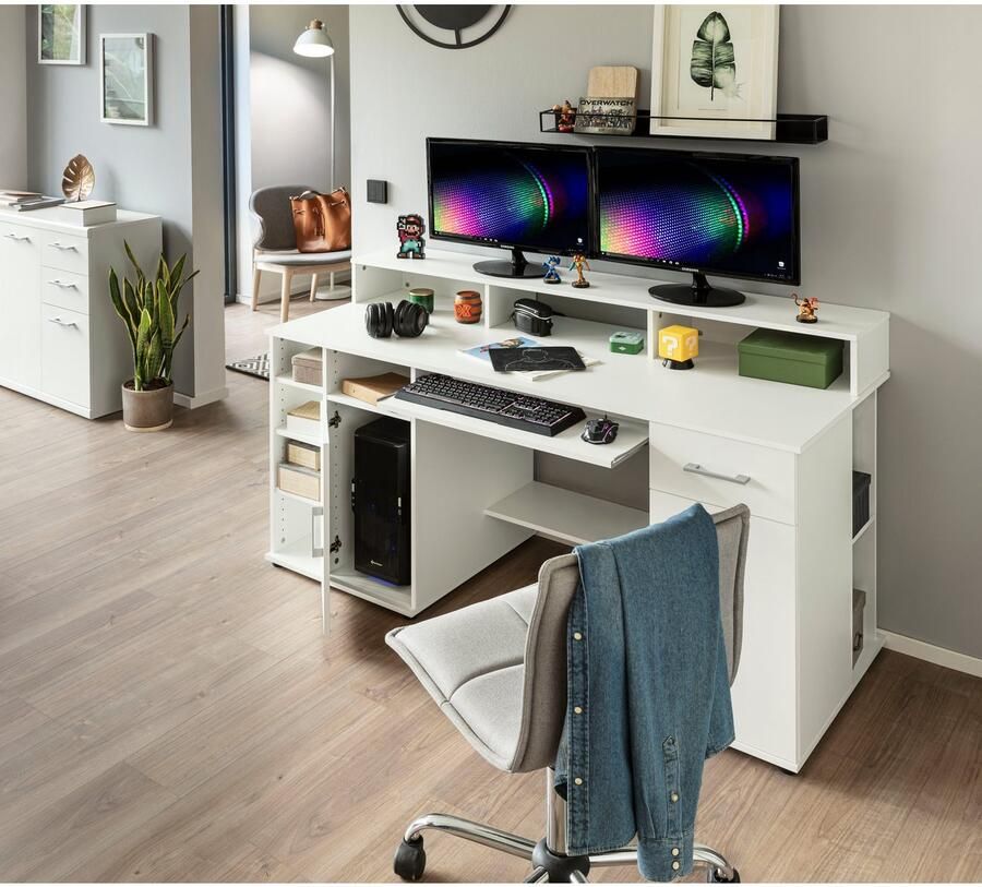 VOGL Möbelfabrik Bureau Timra met monitoropzetstuk toetsenbordlade & towercompartiment - Foto 2