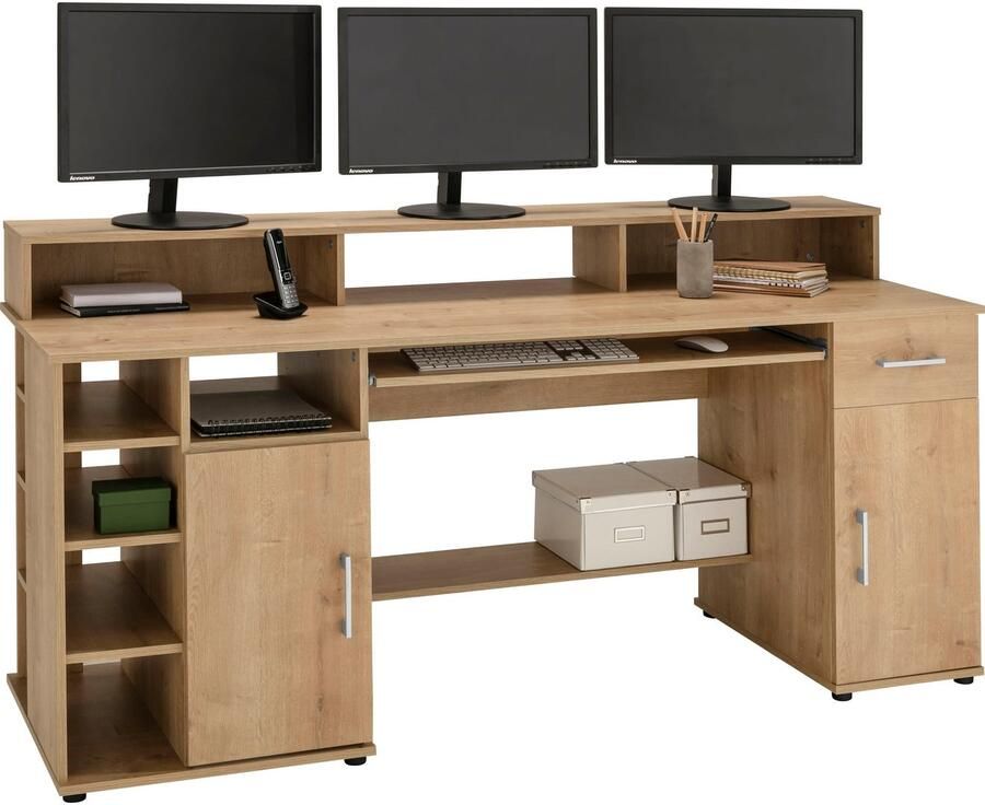 VOGL Möbelfabrik Bureau Timra met monitoropzetstuk toetsenbordlade & towercompartiment - Foto 4