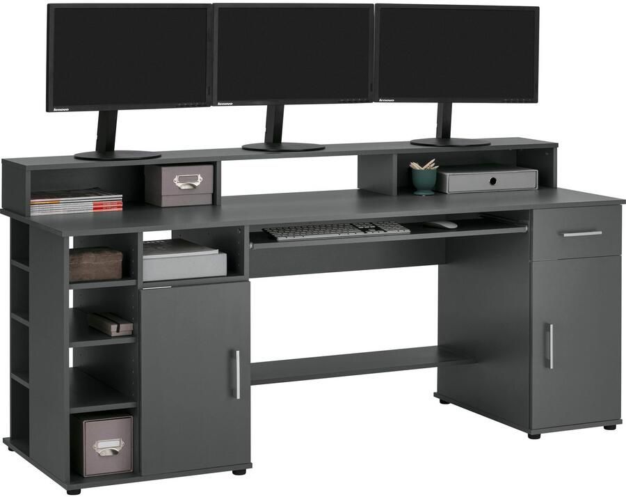 VOGL Möbelfabrik Bureau Timra met monitoropzetstuk toetsenbordlade & towercompartiment - Foto 3