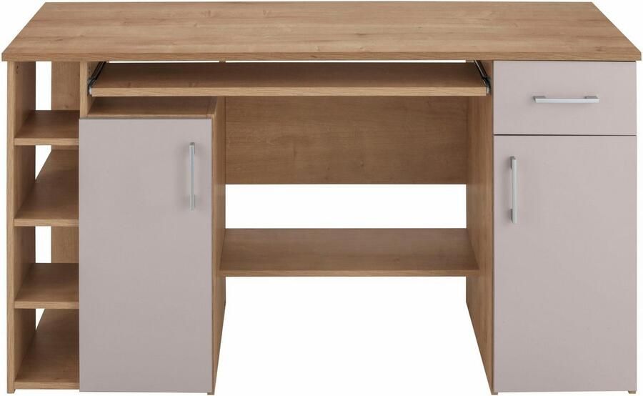 VOGL Möbelfabrik Bureau Tim met zijopen vakken & toetsenborduitrekking Printerstandaard 1 lade breedte 138 cm gemaakt in Duitsland - Foto 10