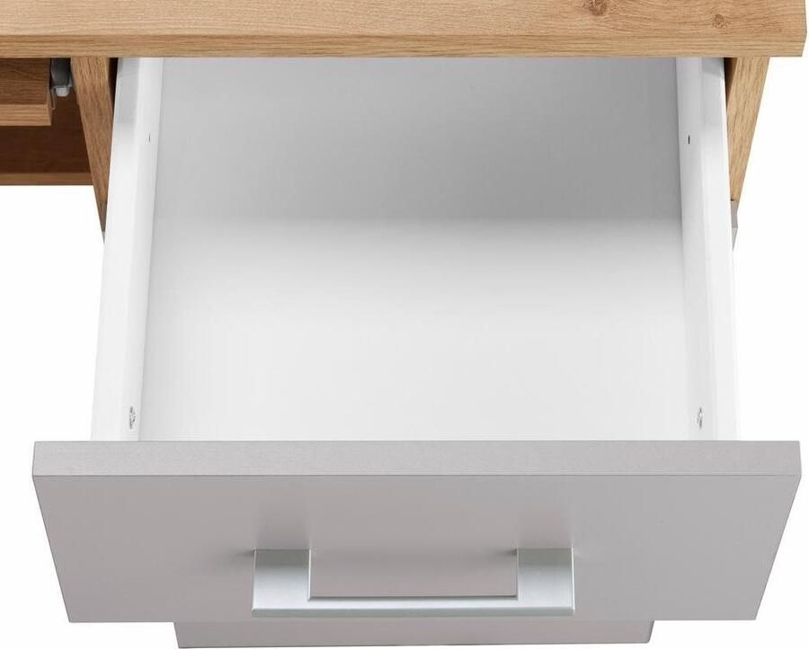 VOGL Möbelfabrik Bureau Tim met zijopen vakken & toetsenborduitrekking Printerstandaard 1 lade breedte 138 cm gemaakt in Duitsland - Foto 2