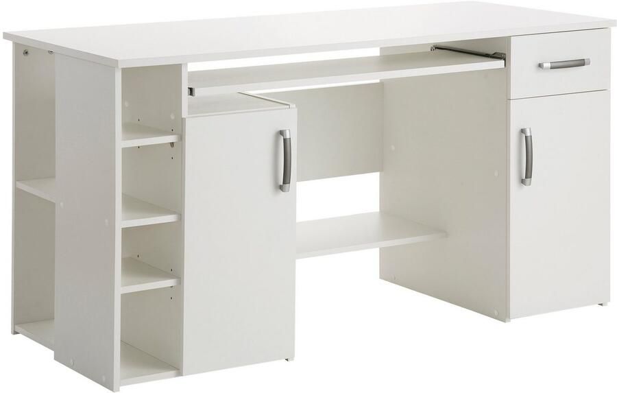 VOGL Möbelfabrik Bureau Tim met zijopen vakken & toetsenborduitrekking Printerstandaard 1 lade breedte 138 cm gemaakt in Duitsland - Foto 10